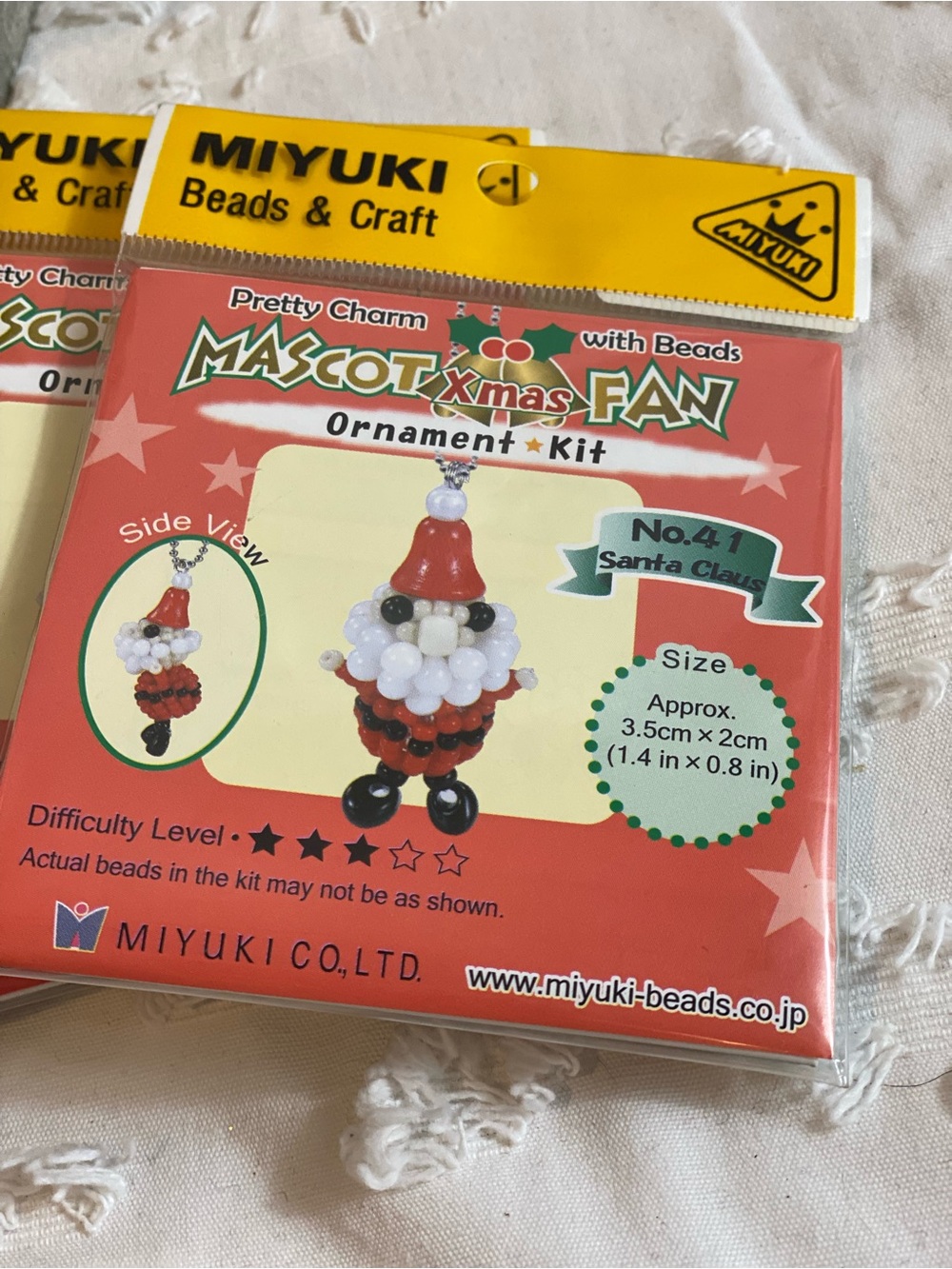 New! MIYUKI Mascot Ornament Kit -Bead Craft (Set of 6) Santa Claus